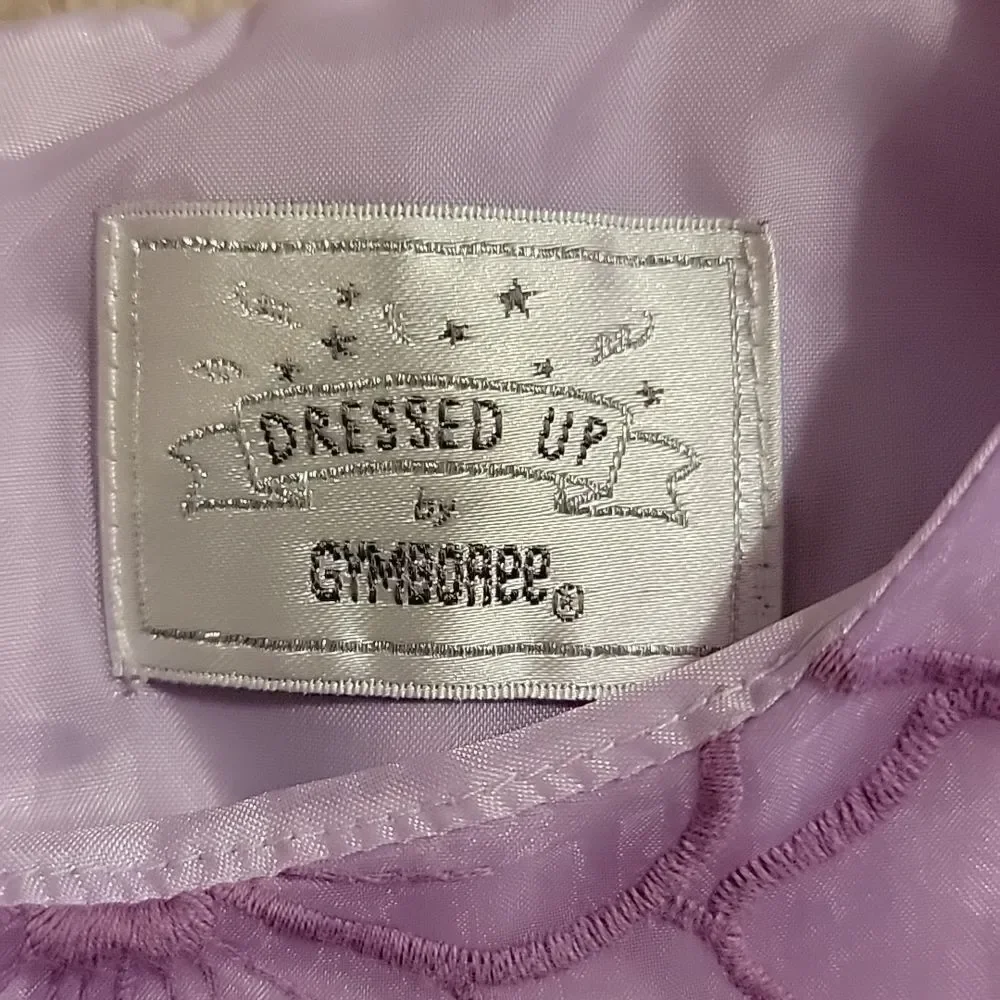 DRESSED UP BY GYMBOREE LILAC DROPPED WAIST FLORAL PRINT DRESS WITH BOW, SIZE 5